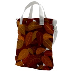 Watercolor Leaves Leaf Orange Canvas Messenger Bag by Jancukart