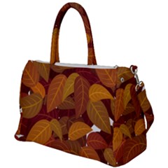 Watercolor Leaves Leaf Orange Duffel Travel Bag