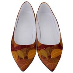 Watercolor Leaves Leaf Orange Women s Low Heels