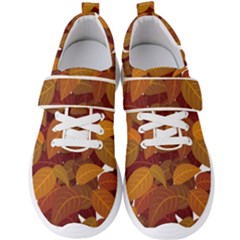 Watercolor Leaves Leaf Orange Men s Velcro Strap Shoes