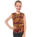 Watercolor Leaves Leaf Orange Kids  Mesh Tank Top View1