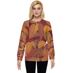 Watercolor Leaves Leaf Orange Hidden Pocket Sweatshirt