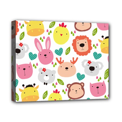 Cute Animals Cartoon Seamless Background Canvas 10  X 8  (stretched)