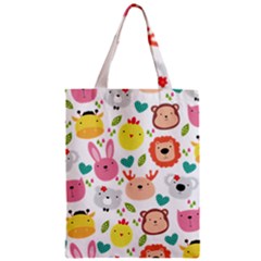 Cute Animals Cartoon Seamless Background Zipper Classic Tote Bag