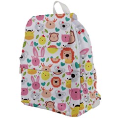 Cute Animals Cartoon Seamless Background Top Flap Backpack