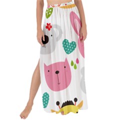 Cute Animals Cartoon Seamless Background Maxi Chiffon Tie-up Sarong