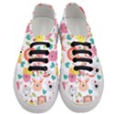 Cute Animals Cartoon Seamless Background Women s Classic Low Top Sneakers View1