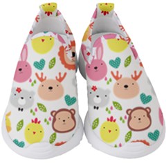 Cute Animals Cartoon Seamless Background Kids  Slip On Sneakers by Jancukart