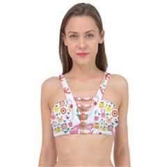 Cute Animals Cartoon Seamless Background Cage Up Bikini Top