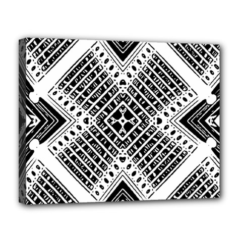 Black And White Modern Texture Seamless Print Fabric Pattern Canvas 14  X 11  (stretched)