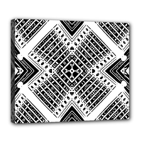 Black And White Modern Texture Seamless Print Fabric Pattern Deluxe Canvas 24  X 20  (stretched)