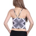 Black And White Modern Texture Seamless Print Fabric Pattern Spaghetti Strap Bra Top View2