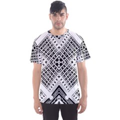 Black And White Modern Texture Seamless Print Fabric Pattern Men s Sport Mesh Tee