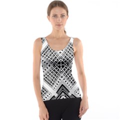 Black And White Modern Texture Seamless Print Fabric Pattern Tank Top