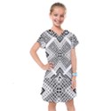 Black And White Modern Texture Seamless Print Fabric Pattern Kids  Drop Waist Dress View1