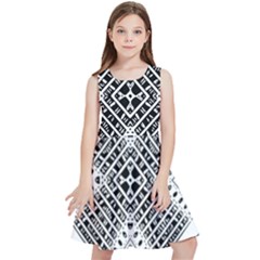 Black And White Modern Texture Seamless Print Fabric Pattern Kids  Skater Dress