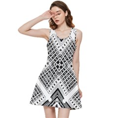 Black And White Modern Texture Seamless Print Fabric Pattern Inside Out Racerback Dress