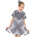 Black And White Modern Texture Seamless Print Fabric Pattern Kids  Short Sleeve Shirt Dress View1