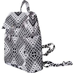 Black And White Modern Texture Seamless Print Fabric Pattern Buckle Everyday Backpack