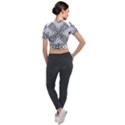 Black And White Modern Texture Seamless Print Fabric Pattern Short Sleeve Cropped Jacket View2