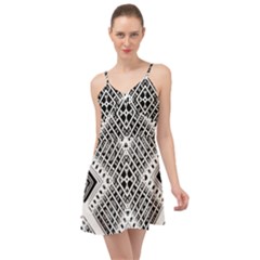 Black And White Modern Texture Seamless Print Fabric Pattern Summer Time Chiffon Dress