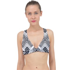 Black And White Modern Texture Seamless Print Fabric Pattern Classic Banded Bikini Top