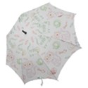 Cats And Food Doodle Seamless Pattern Hook Handle Umbrellas (Medium) View2