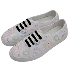 Cats And Food Doodle Seamless Pattern Men s Classic Low Top Sneakers