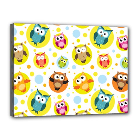 Owl Bird Cartoon Canvas 16  X 12  (stretched)