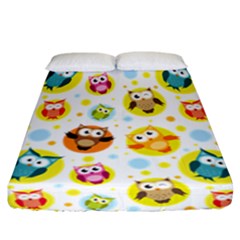 Owl Bird Cartoon Fitted Sheet (california King Size)