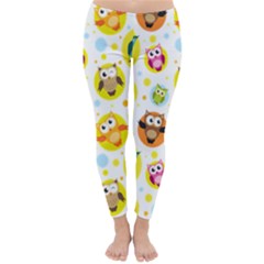 Owl Bird Cartoon Classic Winter Leggings