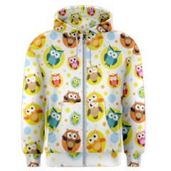 Owl Bird Cartoon Men s Zipper Hoodie