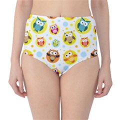 Owl Bird Cartoon Classic High-waist Bikini Bottoms