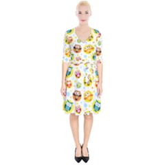 Owl Bird Cartoon Wrap Up Cocktail Dress