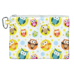 Owl Bird Cartoon Canvas Cosmetic Bag (xl)