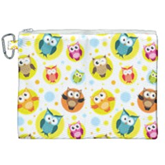 Owl Bird Cartoon Canvas Cosmetic Bag (xxl)