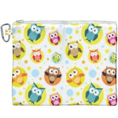 Owl Bird Cartoon Canvas Cosmetic Bag (xxxl)