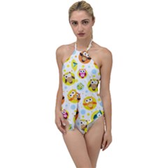 Owl Bird Cartoon Go With The Flow One Piece Swimsuit