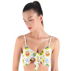 Owl Bird Cartoon Woven Tie Front Bralet