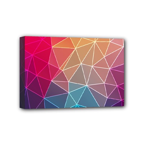 Multicolored Geometric Origami Idea Pattern Mini Canvas 6  X 4  (stretched) by Jancukart