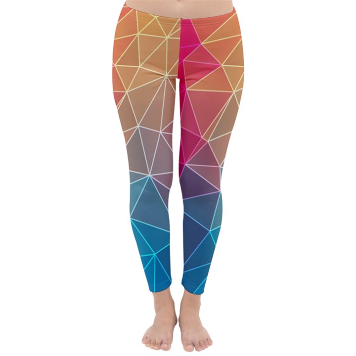 Multicolored Geometric Origami Idea Pattern Classic Winter Leggings