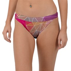 Multicolored Geometric Origami Idea Pattern Band Bikini Bottoms