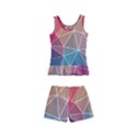 Multicolored Geometric Origami Idea Pattern Kids  Boyleg Swimsuit View2