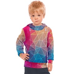 Multicolored Geometric Origami Idea Pattern Kids  Hooded Pullover