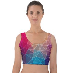 Multicolored Geometric Origami Idea Pattern Velvet Crop Top