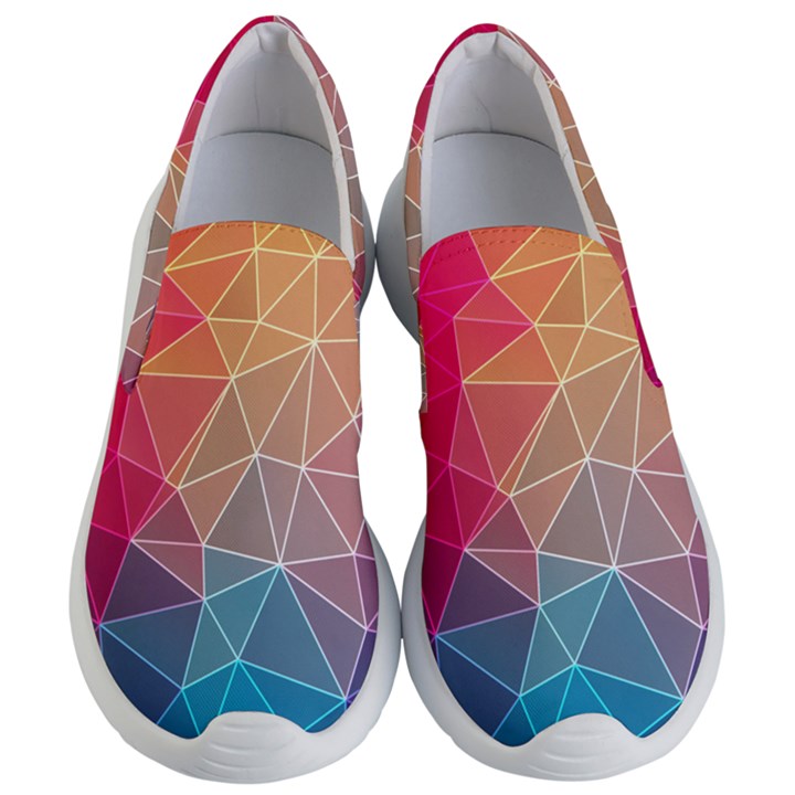 Multicolored Geometric Origami Idea Pattern Women s Lightweight Slip Ons