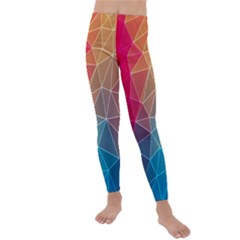 Multicolored Geometric Origami Idea Pattern Kids  Lightweight Velour Leggings