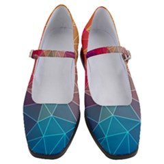 Multicolored Geometric Origami Idea Pattern Women s Mary Jane Shoes