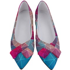 Multicolored Geometric Origami Idea Pattern Women s Bow Heels