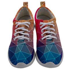 Multicolored Geometric Origami Idea Pattern Mens Athletic Shoes by Jancukart